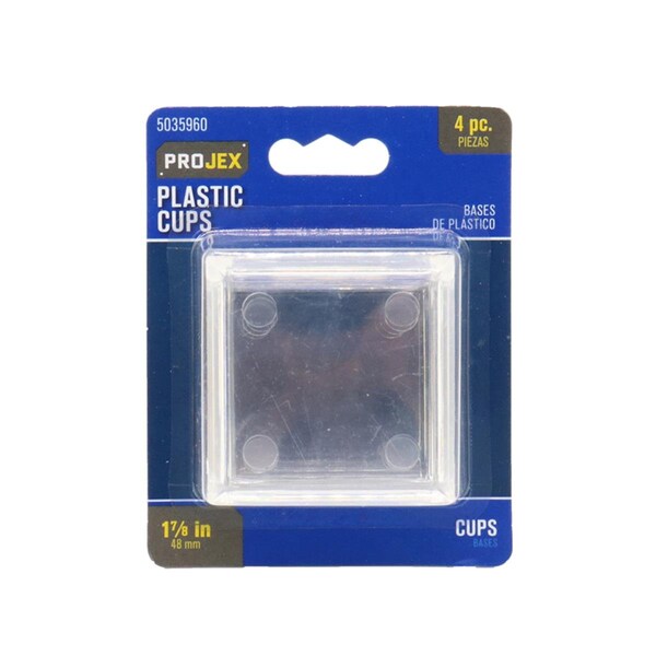 Kd Gabinetes 1.87 x 1.87 in. Plastic Square Caster Cup, Clear, 4PK KD3305873 - main